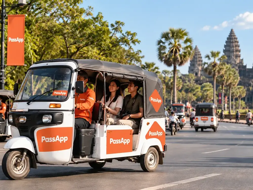 Driver and rider talking on the street
